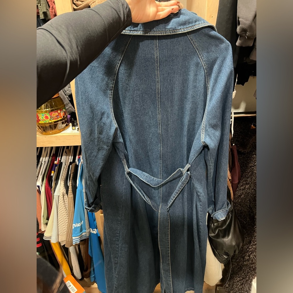 Blue Denim Trench Coat - Picture 3 of 4